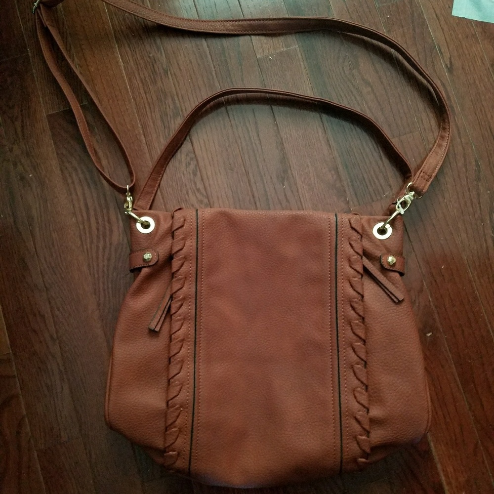 A.n.a Warm Cognac Crossbody Purse